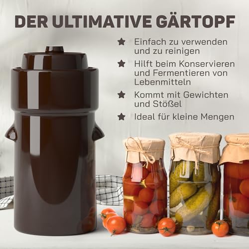 Foto von Sauerkrauttopf 4 Liter - Gärtopf zum Einlegen & Fermentieren