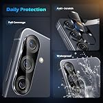 imluckies 3 Packs for 6.2" Samsung Galaxy S25 Camera Lens Protector Tempered Glass, 9H Anti-Scratch & HD Clear, Easy to Install Case-Friendly for S 25 [Not for S25+], Black