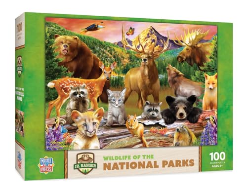 Rompecabezas MasterPieces de 100 piezas para niños de 6 años en adelante: Fauna de los Parques Nacionales, juego educativo y divertido, idea de regalo para niños, 19" x 14"