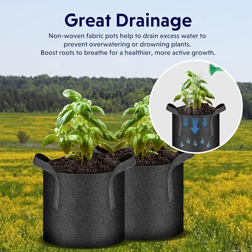 Récipient robuste iPower contre chignonage des racines pot noir 28L - 7