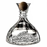 Juego de decantador para aireación de vino tinto con base de diseño de montaña, incluye agarre y copas a juego, perfecto para regalar