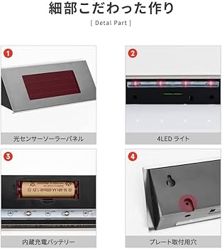 Amazon.co.jp: 【アスカストア 】表札LEDソーラーライト LED