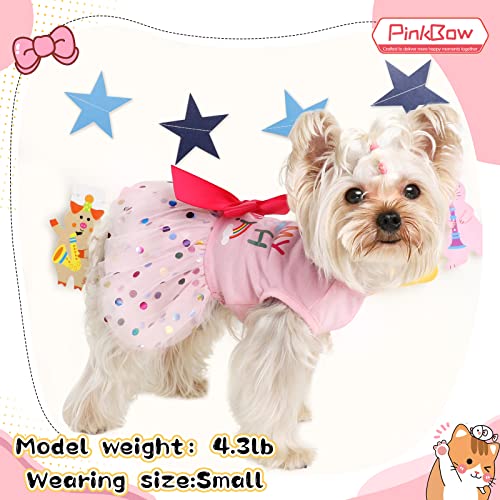 Birthday Girl Dog Dress, Dog Clothes For Small Dogs Girl, Lightweight Mesh Summer Pet Outfit, Cat Apparel, Pink, Xs #TOP3