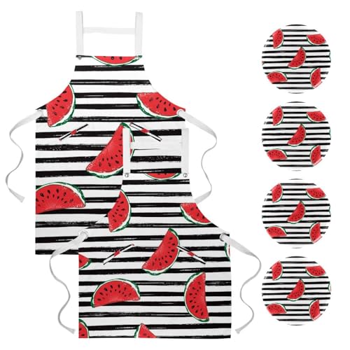 Tablier de serveuse anti-taches avec poches et broches pour le service en restaurant