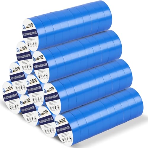 Oleitodh Blue Electrical Tape Bulk 100 Rolls 3/4 Inch x 66FT Vinyl Tape