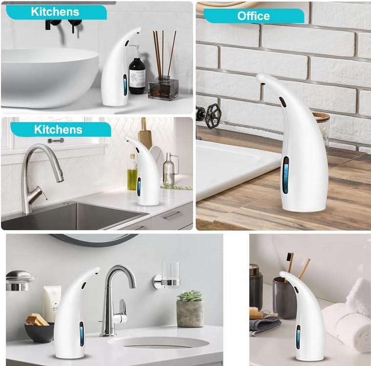 Automatic Liquid Soap Dispenser, 300ml Touchless with Infrared Sensor Soap Dispenser Automatic,for Kitchen, Bathroom, Hotel, Restaurant(No Batteries Included)