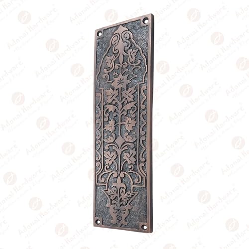 Adonai Hardware Decorative Brass Push Plate (9.9 Inch \"Nezib\", Antique Copper) - Thumbnail 4