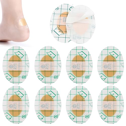 JIEYUCHU Parches de Cuidado Pies,10 Piezas Apósitos Ampollas, Tiritas para Ampollas Deportivas 68 x 44 mm, Venda Adhesiva Impermeable para Ampollas en Los Pies para Tacones Altos, Correr, Senderismo