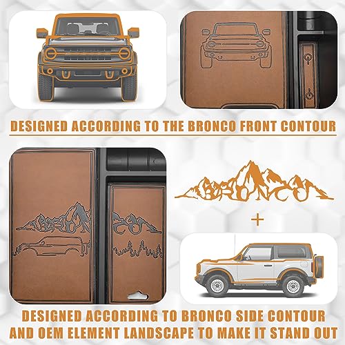 TripleAliners Center Console Organizer Compatible with 2021-2024 Ford Bronco(no for Sport) Accessories Bronco 2/4-Door Center Console Storage Box ABS Material with Leather Trim(V2_Brown)Won't Fit 2025 by TripleAliners - Image 2