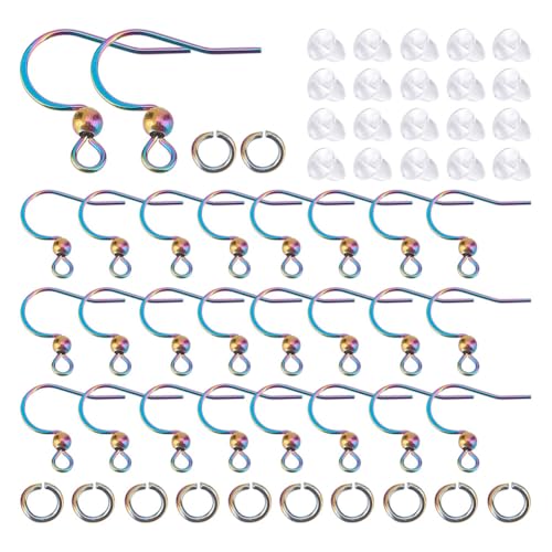 Ganchos para pendientes de acero con tuercas anticaída, kit completo para evitar pérdidas 2
