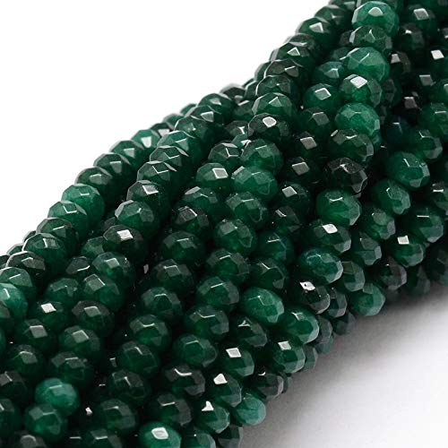 Perlin - Perline di agata e giaspis, perline di pietre preziose, 4 mm, rotonde, 110 pezzi, per gioielli, collane e braccialetti (verde scuro agata)