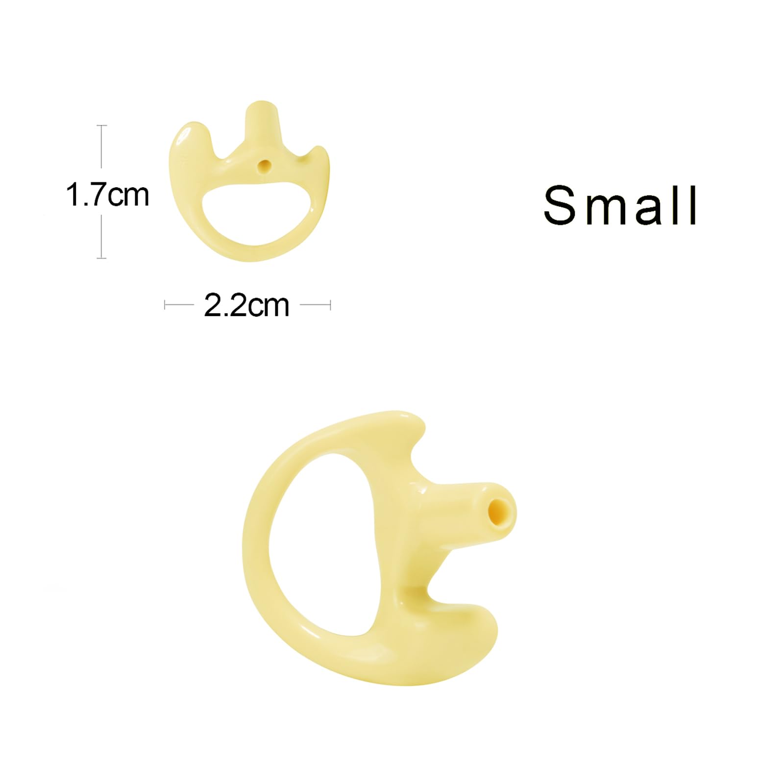 Replacement Soft Earmould Earpiece Earbud Air Acoustic Headset Earplug for Walkie Talkie Coil Tube Audio Kits,5 Pairs (Yellow, Small) — view 2