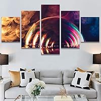 SIGNWIN 5 Panel Canvas Wall ArtAbstract Colorful Decorative ElementsModern Artwork for Home Decorations Ready to Hang - 60