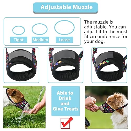 Image of LUCKYPAW Dog Muzzle Anti Biting Barking and Chewing with Comfortable Mesh Soft Fabric and Adjustable Strap, Suitable for Small, Medium and Large Dogs(Black Bone,XS)