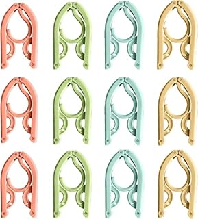 Portable Travel Hanger, Folding Plastic Hanger Saves Space for Outdoor Camping Trips and Home Use (12 Pcs)