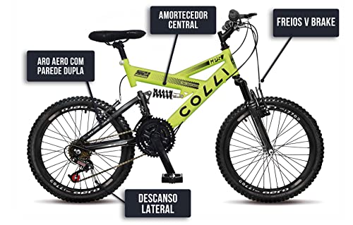 Colli Bike, Bicicleta GPS 310, Aro 20 Aero, 36 Raios, 21 Marchas, Dupla Suspensão, Freio V-Brake Dia