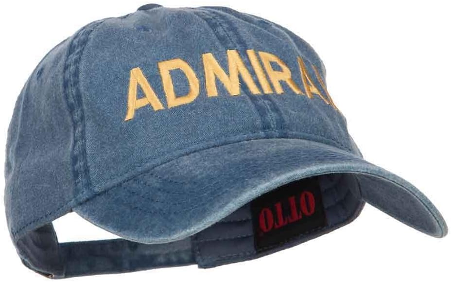 e4Hats.com Admiral Embroidered Washed Buckle Cap
