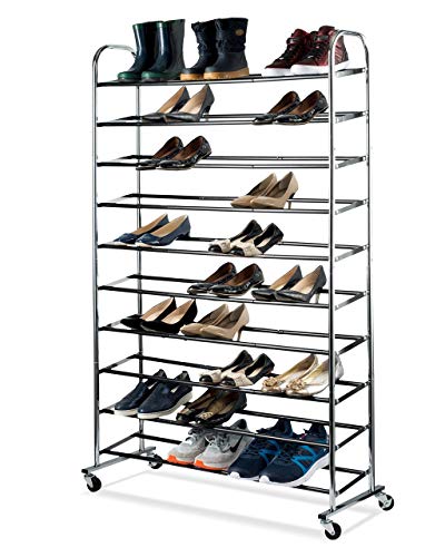 Shoe Organizer - Chrome Shoe Storage Supreme 50 Pair Shoe Rack Closet Shoe Organizer #TOP1