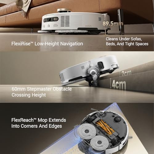 Image of Mova V50 Ultra Complete Robot Vacuum Cleaner with 24,000 Pa Suction, Thermal DuoSolution Floor Wash, Lift Navigation & Obstacle Crossing up to 6 cm - White