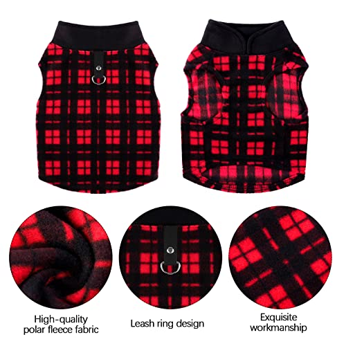 Pedgot 4 Pieces Dog Clothes Dog Jacket With Leash Ring Warm Dog Sweatshirt Polar Fleece Dog Vest Winter Pet Clothes Dog Pullover For Pet Supplies, Large #TOP2