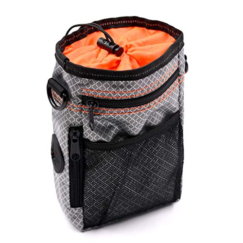 Popetpop Bolsa de treinamento profissional para cães com alça de ombro para carregar lanches (laranj