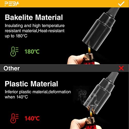 E14 Bulb Holder, Bakelite Lamp Holders, E14 Lamp Fitting, Plug in Pendant Lighting, Black Lampholders, ES Socket, 250V 4A, 5 Pieces, PEBA