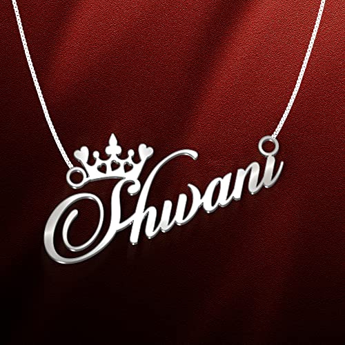 Image of Shivani Cursive Gold & Silver Name Pendant Necklace, Best Jewelry Gift for Girls.
