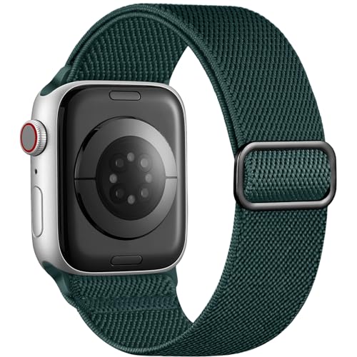 Stretchy Solo Loop Compatible with Apple Watch Band 44mm 40mm 41mm 45mm 46mm 38mm 49mm 42mm for Women Men, Soft Nylon Elastic Braided Sport Strap for iWatch Series 10 9 8 7 6 5 4 3 2 1 SE Ul