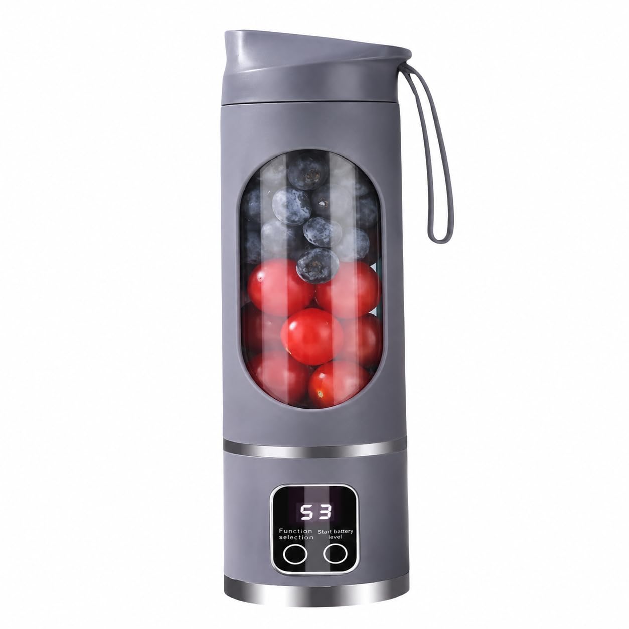 Portable Juicer Blender, USB Rechargeable Personal Smoothie Blender with Digital Display, Portable Fruit Mixer Bottle, 10 Blade Design, 3 Gear Operation, Carry Loop for Juice, Smoothie-image-10
