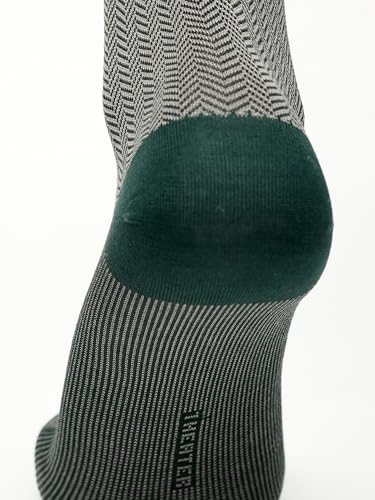 Image of Theater Green & Grey Men's Socks | Mercerised Cotton | Mid Calf Length | Anti-Bacterial | Luxury Everyday Wear | Stylish & Breathable
