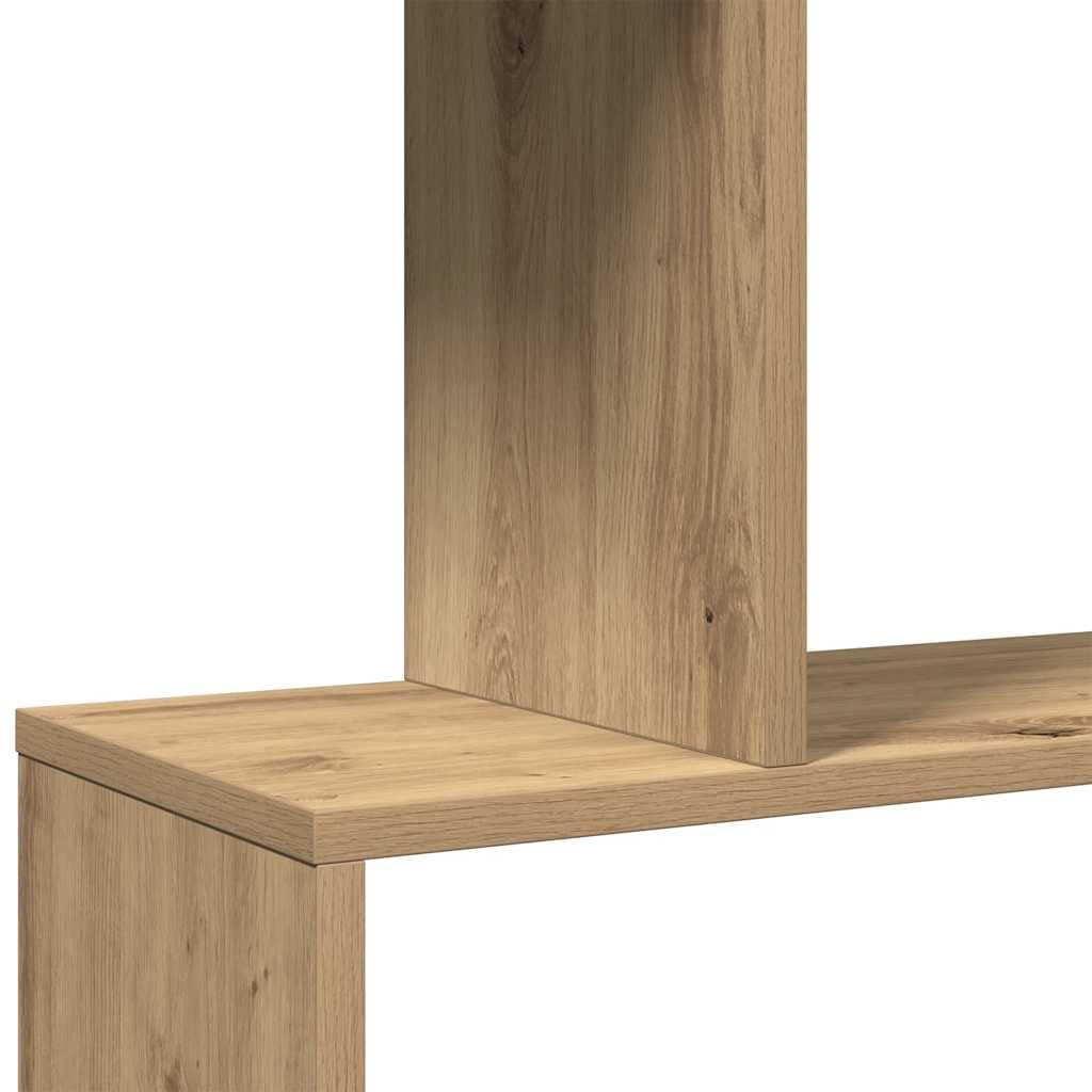 Regał na książki Artisan dąb z 4 półkami, uniwersalny organizer z materiału drewnopochodnego 70 x 24 x 129 cm, do salonu, biura, sypialni