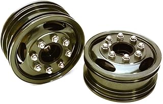 Integy RC Model C26922GUN Billet Machined Alloy T7 Front Wheel Set for Hex Type 1/14 Scale Tractor Trucks