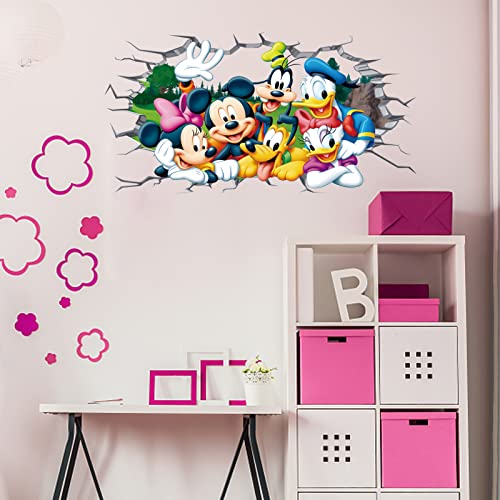 Large Cartoon Wall Stickers For Girls Bedroom 3D Cartoon Creative Art Vinyl Wall Decals Wallpaper Decor For Kids Room Bedroom Kindergarten School House Vinyl Peel And Stick Gift Supplies (15.7"X35.5") #TOP4