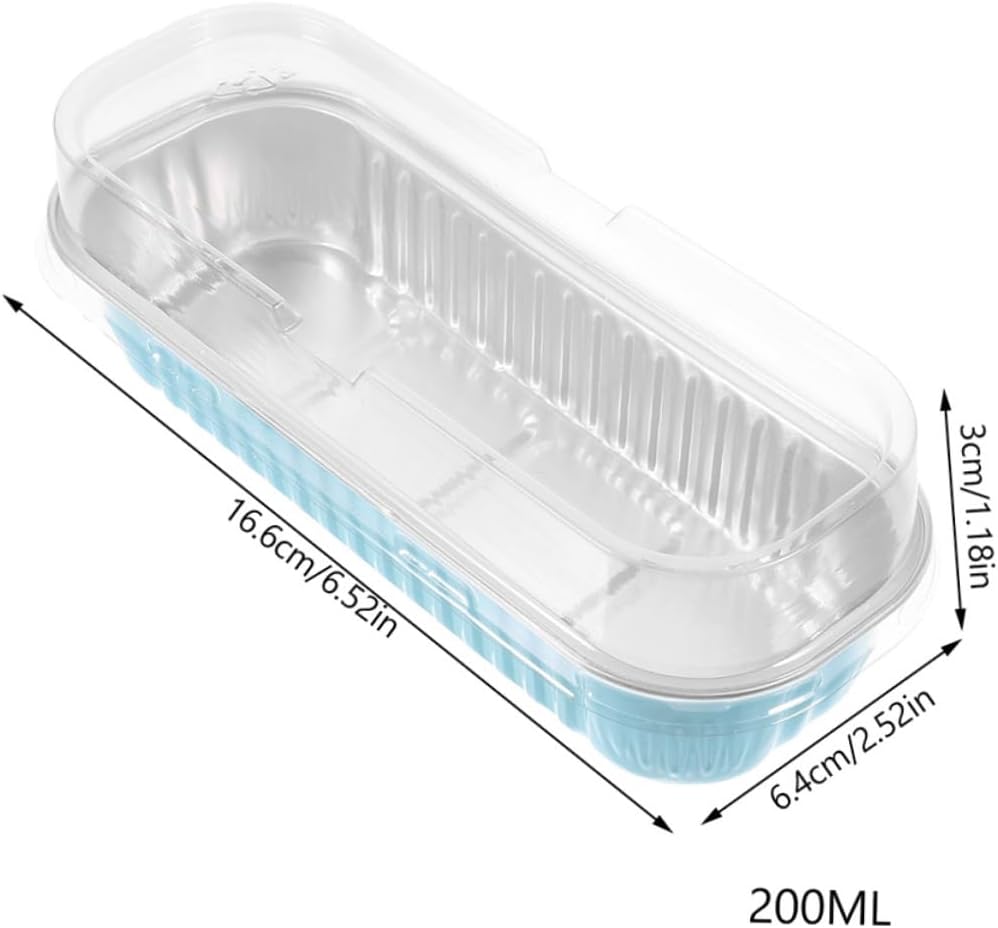 Luxshiny 30pcs Mini Loaf Pans Lids Aluminum Foil Baking Boxes for Barbecue Picnic Party Food Storage Heavy Duty Foil Pans