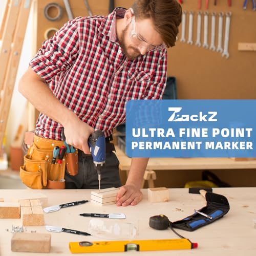 ZackZ Ultra Fine Point Permanent Black Marker, 0.4 mm Tip, 65 pack, Waterproof & Fade-Proof Ink, Quick Drying, Writing on Paper, Plastic, Metal, Glass