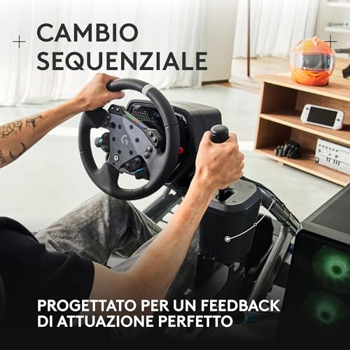 RS Shifter and Handbrake con commutazione facile della modalità, impugnatura regolabile in altezza e morsetto da tavolo, per unità G and PRO Series Wheels, PS, Xbox, e PC Racing - Nero - Controller - Immagine 2