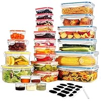 YASHE Recipientes de Plástico Alimentos Herméticos, Juego de 50