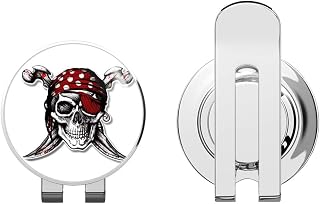 Pirate Skull Jolly Roger Golf Hat Clip with Magnetic Ball Marker