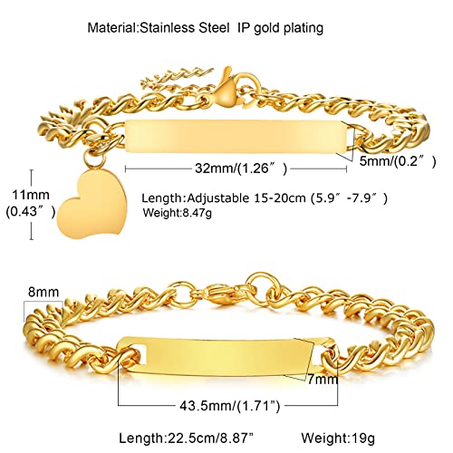 Customize Bracelets Gift For Couples - His & Her Matching Bracelet, Men Women Promise Cuban Chain Id Bracelet, Christmas Valentine's Day Gift To Boyfriend Husband Wife #TOP3