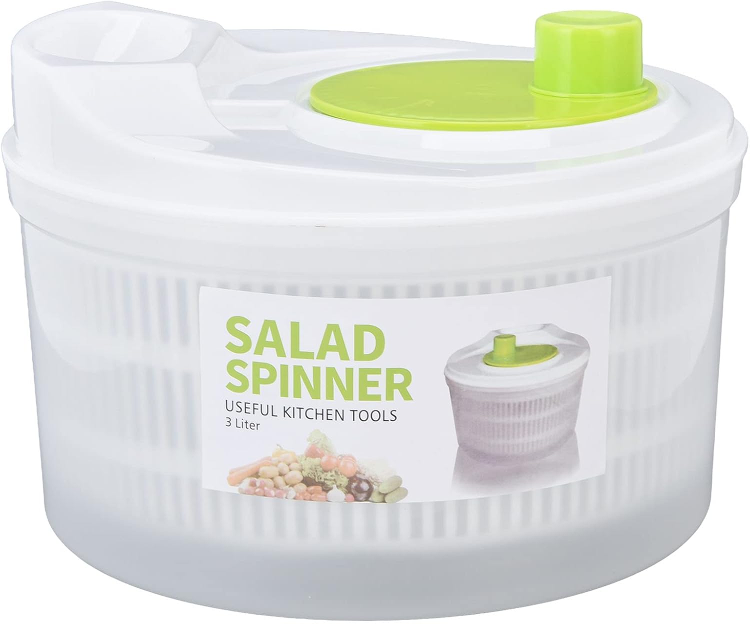 Jeanoko 3l Salad Spinner - High-Efficiency Vegetable Dryer & Strainer, Multifunctional Kitchen Tool for Quick Salad Prep, OXO Style Salad Spinner