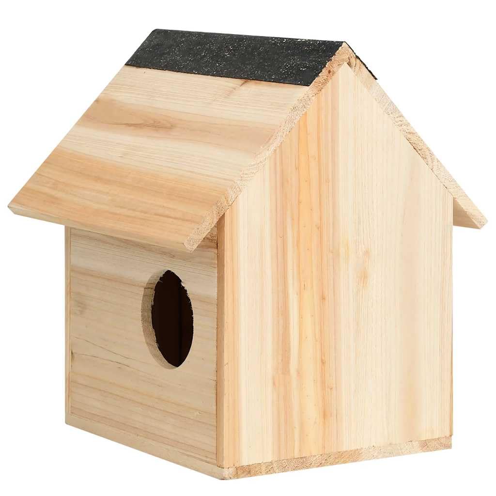 Domek dla wiewiórek, drewno lite 26 x 25 x 29 cm, z dachem i trzema otworami wejściowymi do bezpiecznego użytku na zewnątrz, idealny dla gryzoni, małych zwierząt, do użytku na zewnątrz i