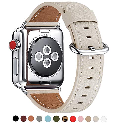 WFEAGL Compatible Apple Watch Band 38mm 40mm, Top Grain Leather Band  Replacement Strap for iWatch Series 4,Series 3,Series 2,Series  1,Sport,Edition(Ivory White Band,38mm 40mm)- Buy Online in Bahamas at  bahamas.desertcart.com. ProductId : 52017692.