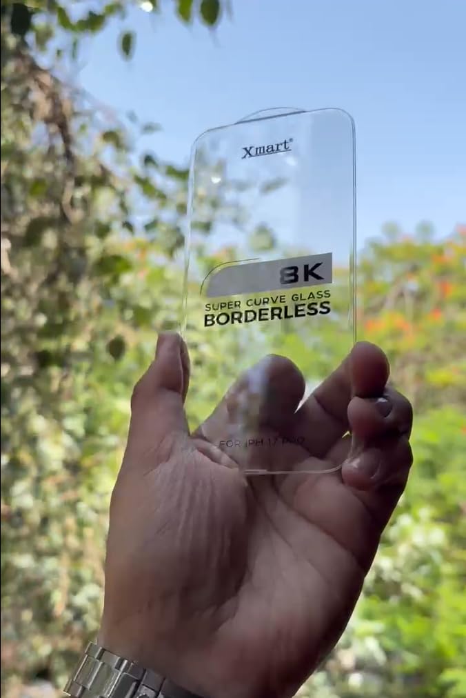XMART Borderless Super Curved Tempered Glass for iPhone| HD Clear | Easy Installation | Full Screen Protection (Iphone 17 pro max, Super Curved Border)-picture-27