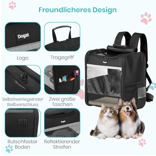 Sac à dos pour chat et chiot noir idéal en randonnée et camping - 8
