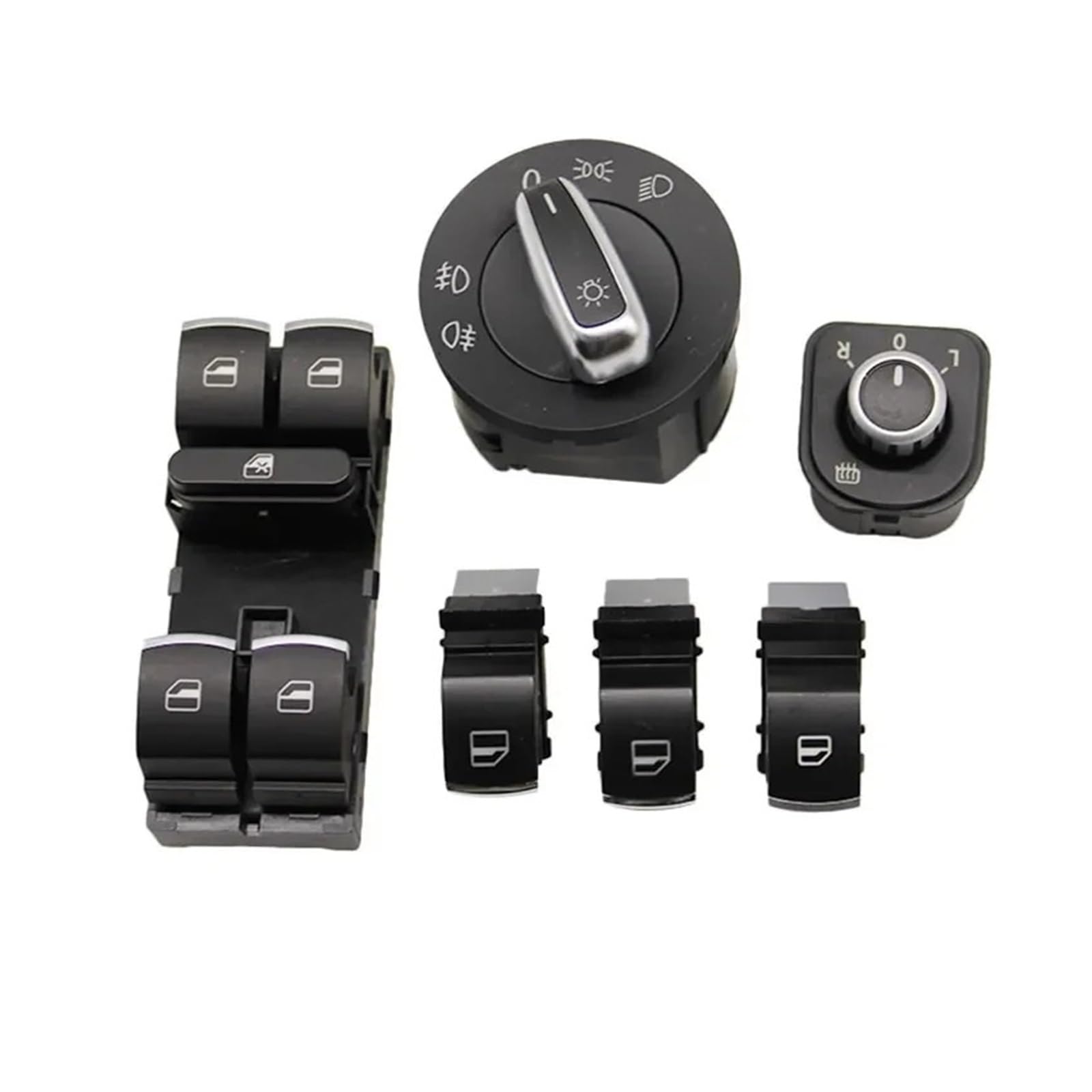 Finestra Faro Interruttore Per VW Per Golf 5 6 GTI Mk5 Mk6 Per Jetta Per Passat B6 5ND941431A 5ND959857 5ND959565B 5ND959855 Pulsante Commutazione Specchietto Retrovisore(A Set)