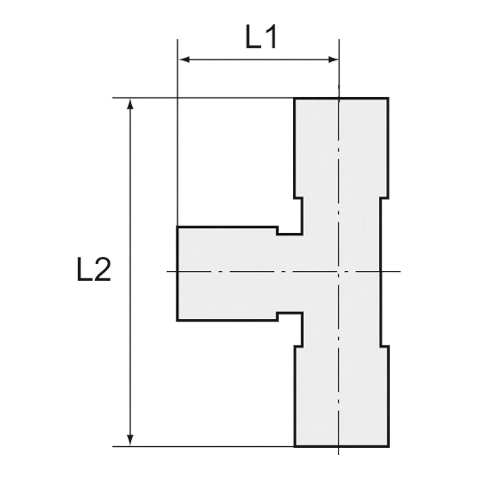Racor en T, giratorio, forma de L, G 1/4 A, para manguera de diámetro exterior de 12 mm, presión de trabajo máx. 20 bares, acero inoxidable 1.4404.
