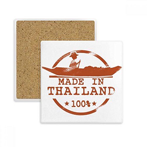 Coaster absorbant en pierre avec illustration kayak Thaïlande pour verres