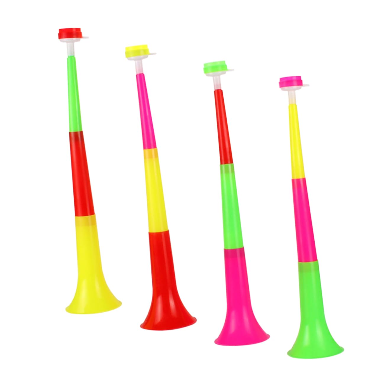 Abaodam 4Pcs Telescopic Plastic Horns Fun Noise Maker for Football Games Soccer Events Party Props Vibrant Cheering Trumpets for Fans Random Color