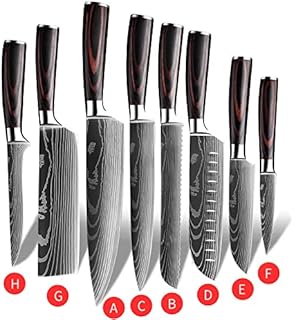 Kitchen Knife, Multi-Size Stainless Steel Sharp Cooking Knives Set with Comfortable Handle, Chef Knife Anti Rust for Home Kitchen/Restaurant (8pcs)