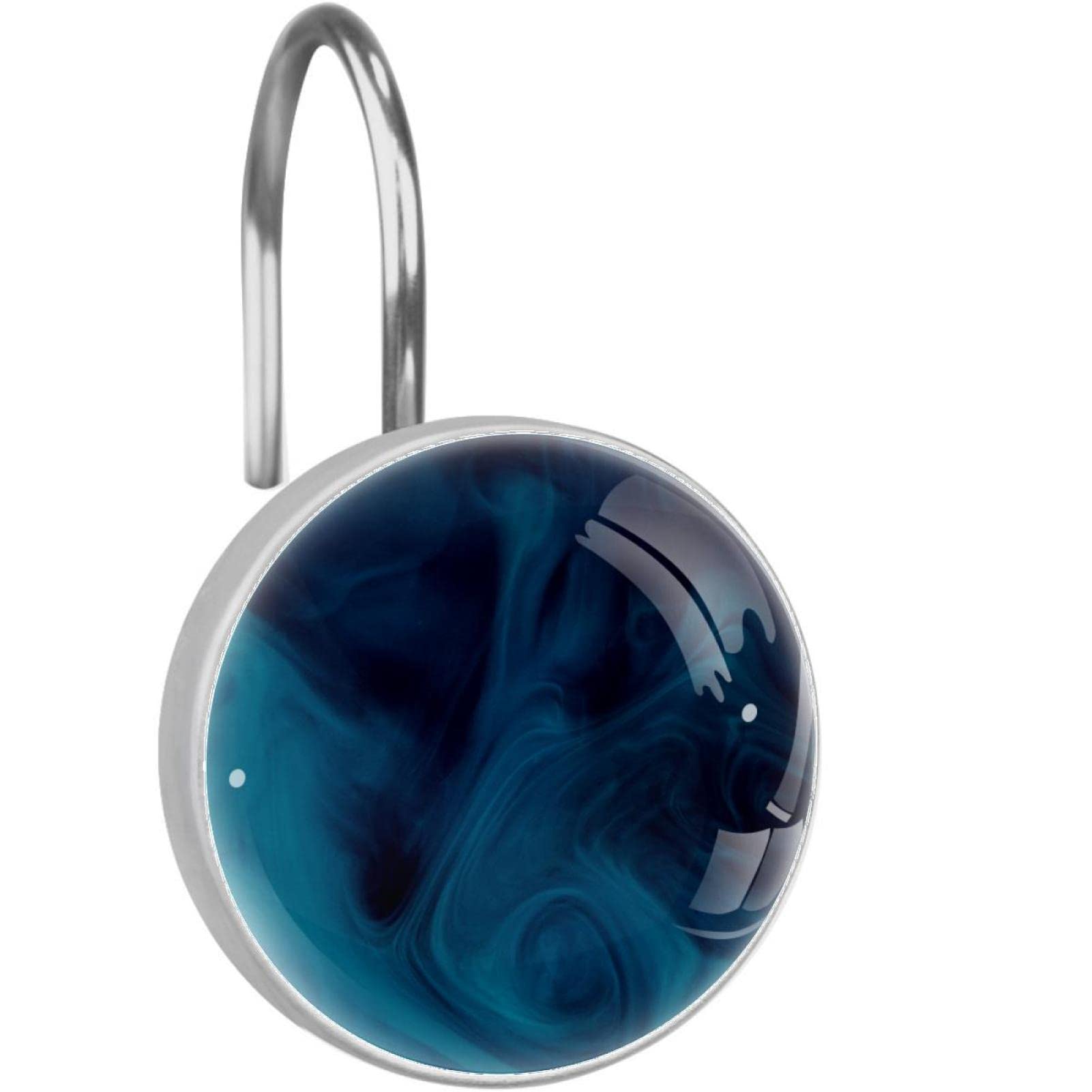 Crochets rideau de douche antirouille en inox bleu magique pour stopper les taches de rouille